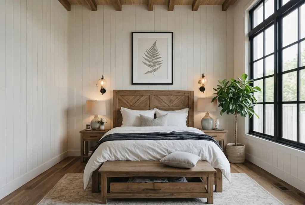 scandinavian farmhouse bedroom
