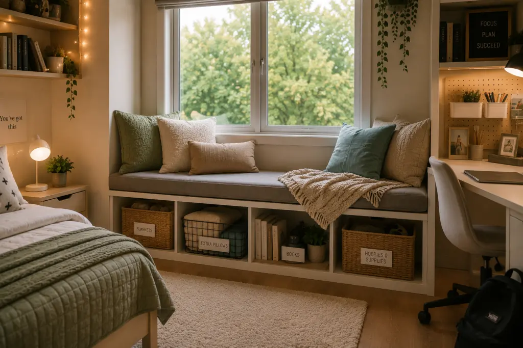 Teenage Bedroom Storage Ideas for Homework, Clothes & Hobbies 13 Cozy Window Seat Study Nook