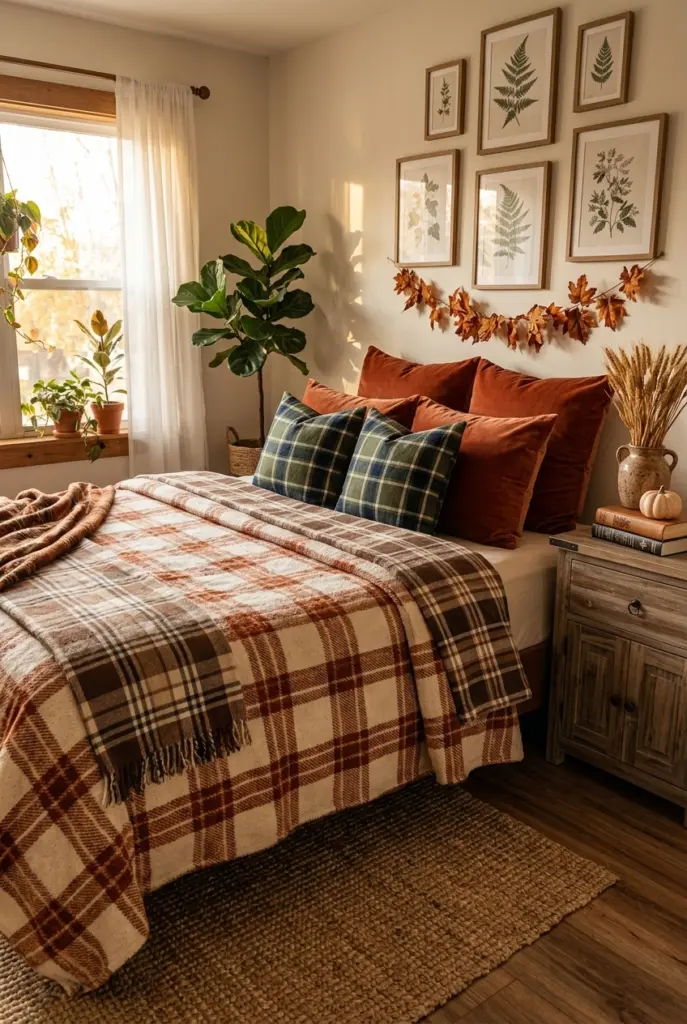 Fall Bedroom Decor Ideas in 2026 6 Fall bedroom Decor With Plaid and Tartan