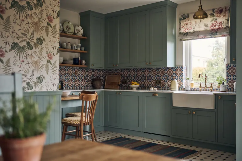Pattern Drenching: 15 Rooms That Wrap Color & Print Everywhere 7 Pattern-Drenched Kitchen