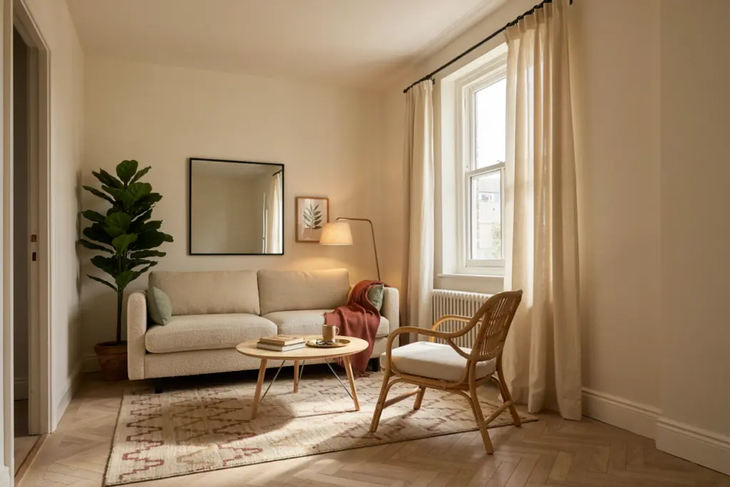  small cozy living room with Corner Sofa Layout