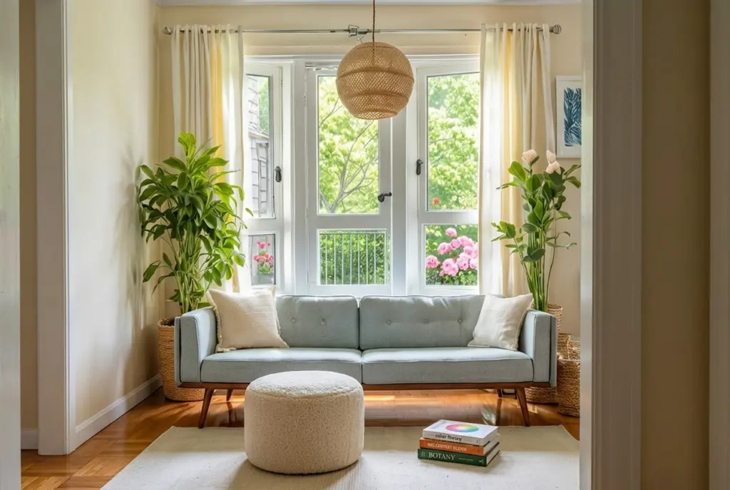 small living room with Sofa Under the Window