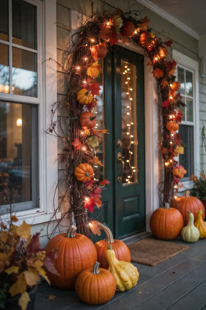 Beautiful Fall Porch Lighting Ideas In 2026 23 A festive fall porch lighting