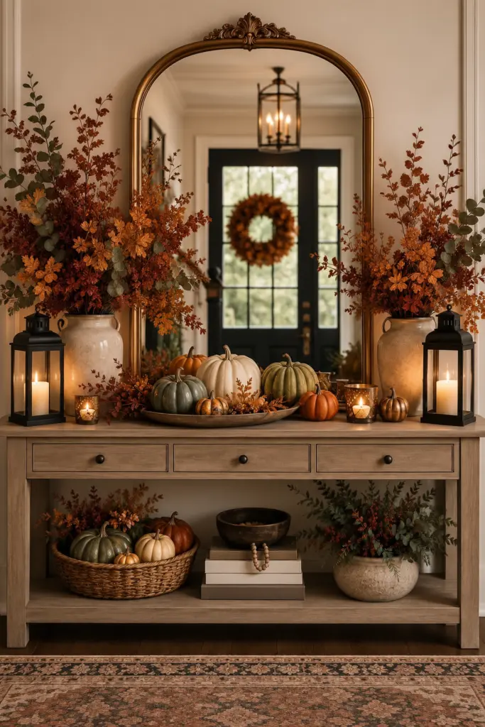 Fall Entryway Decor Ideas (Cozy & Welcoming) 4 Autumn Elegance in the Entryway