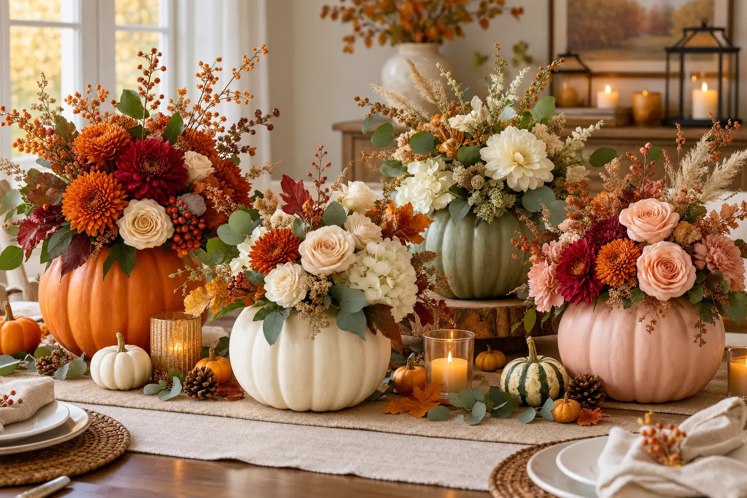 How to Make Pumpkin Centerpieces 1 Autumn pumpkin centerpieces Ideas