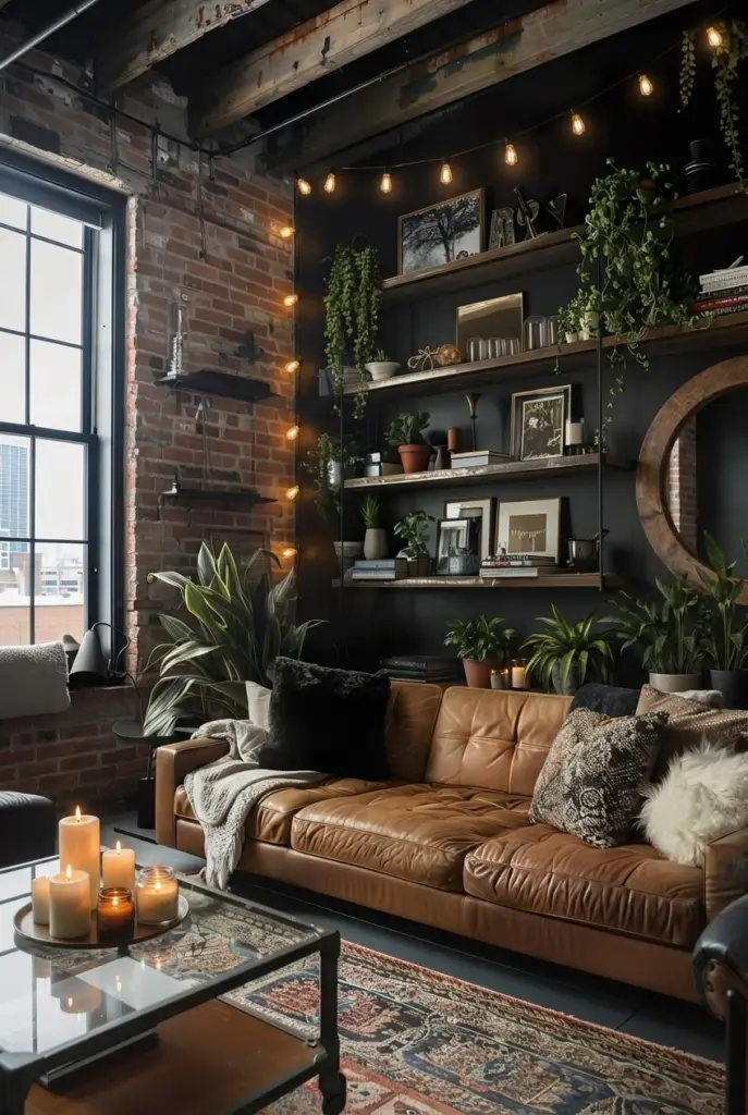 27+ Black Accent Wall living room Ideas and Designs 21 Black Accent Wall With Leather Furniture