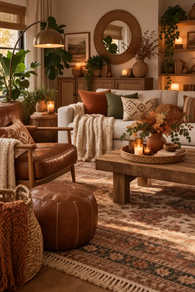 20+ Stunning Fall Boho Living Room Ideas 14 Boho-chic Living Room