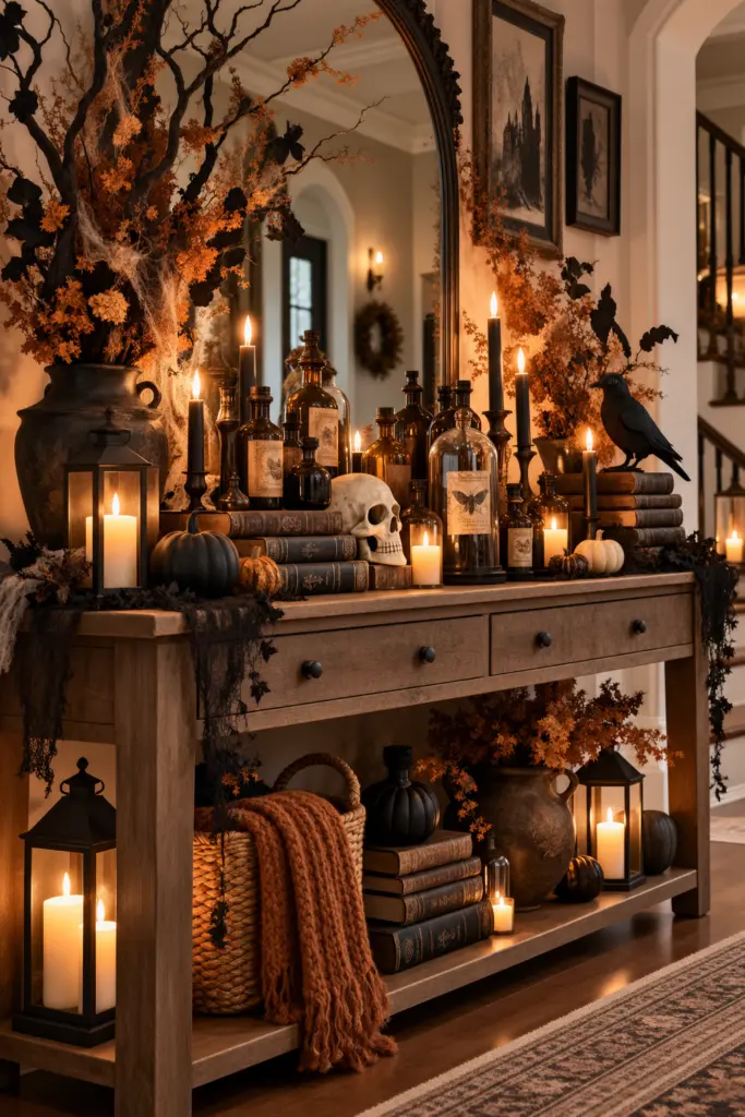 25+ Spooky Halloween Entryway Decor Ideas 24 Candlelit Gothic Halloween Entryway