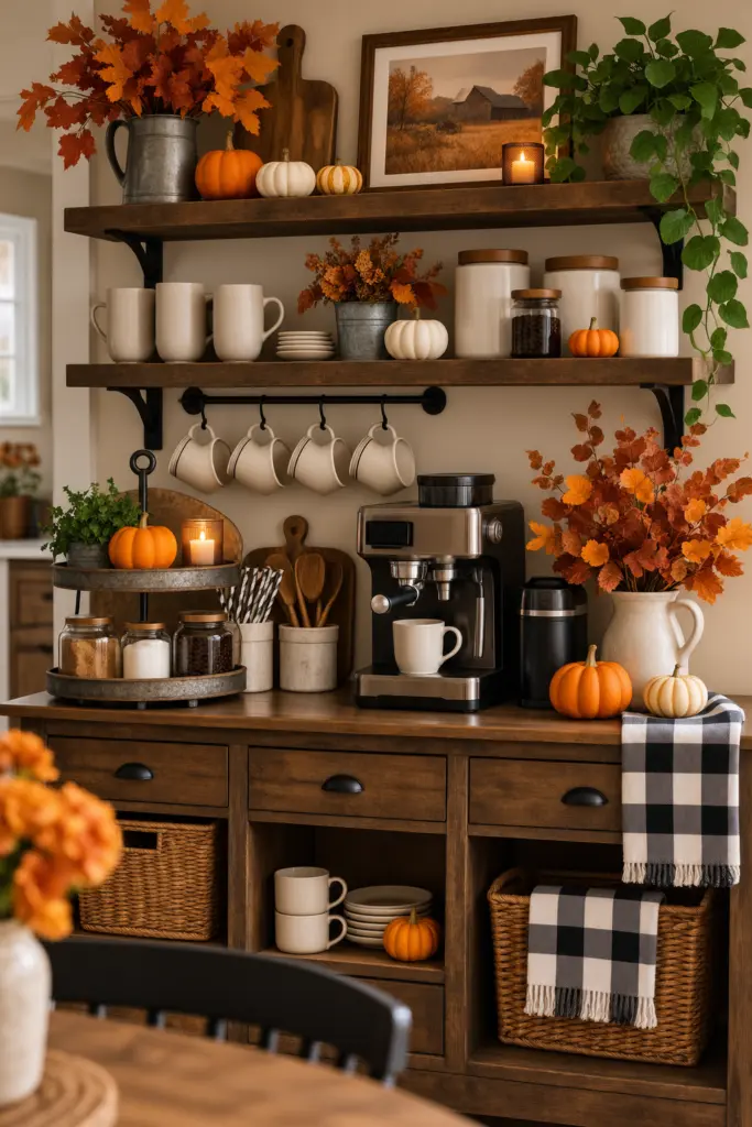 Charming Farmhouse Fall Coffee Station
