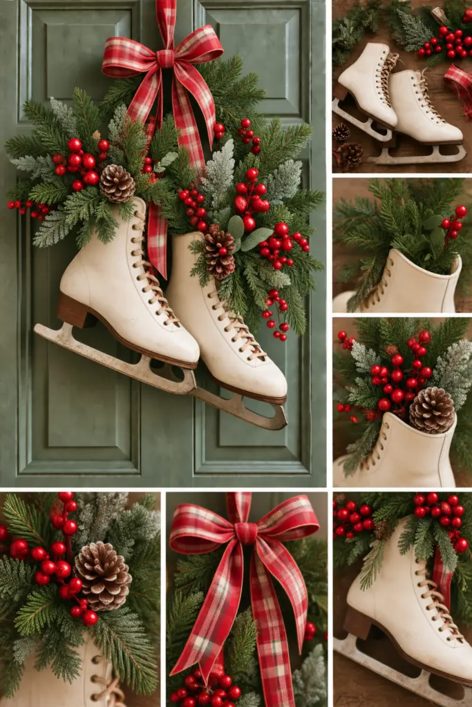 30+ DIY Christmas Wreath Ideas 17 Christmas Skates Wreath