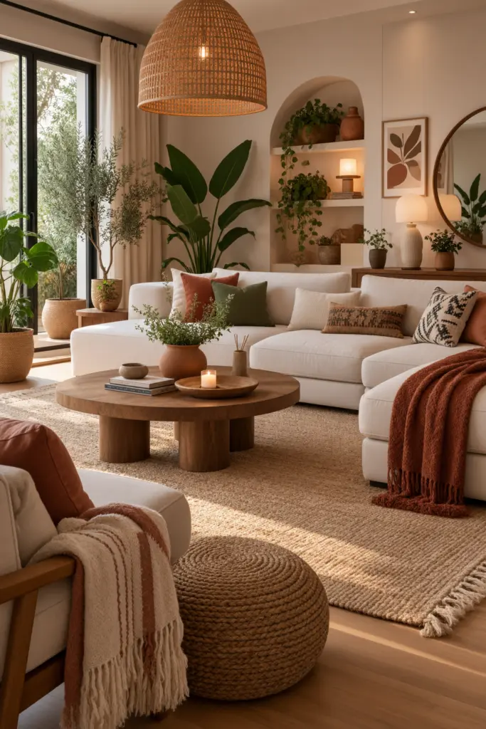 Clean Modern Boho Living Room