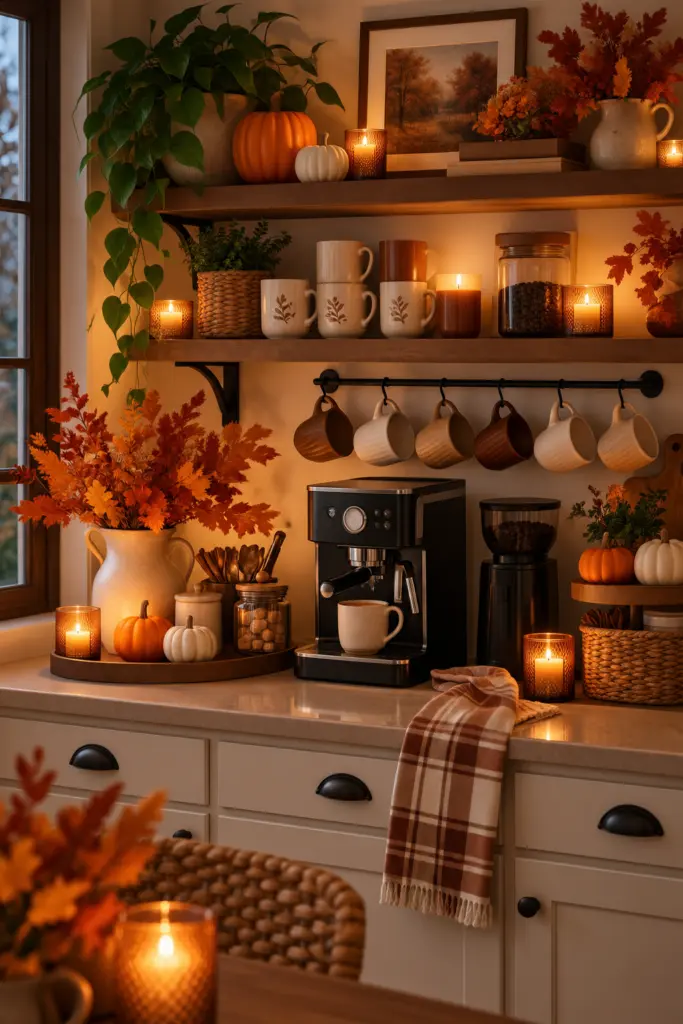 Charming Fall Coffee Bar Decor