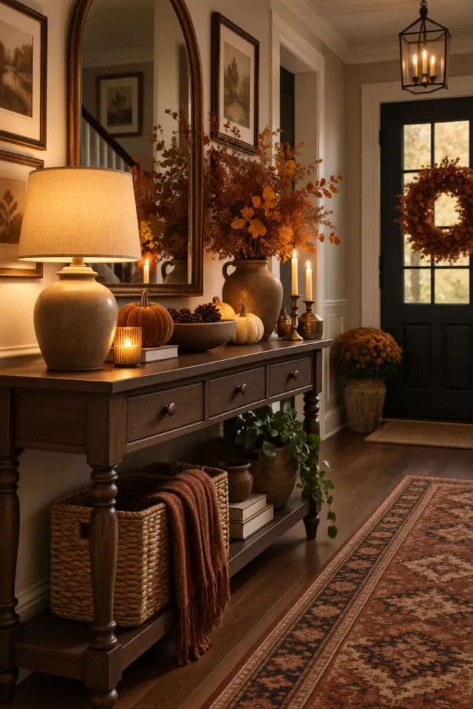 Fall Entryway Decor Ideas (Cozy & Welcoming) 19 Cozy fall entryway decor