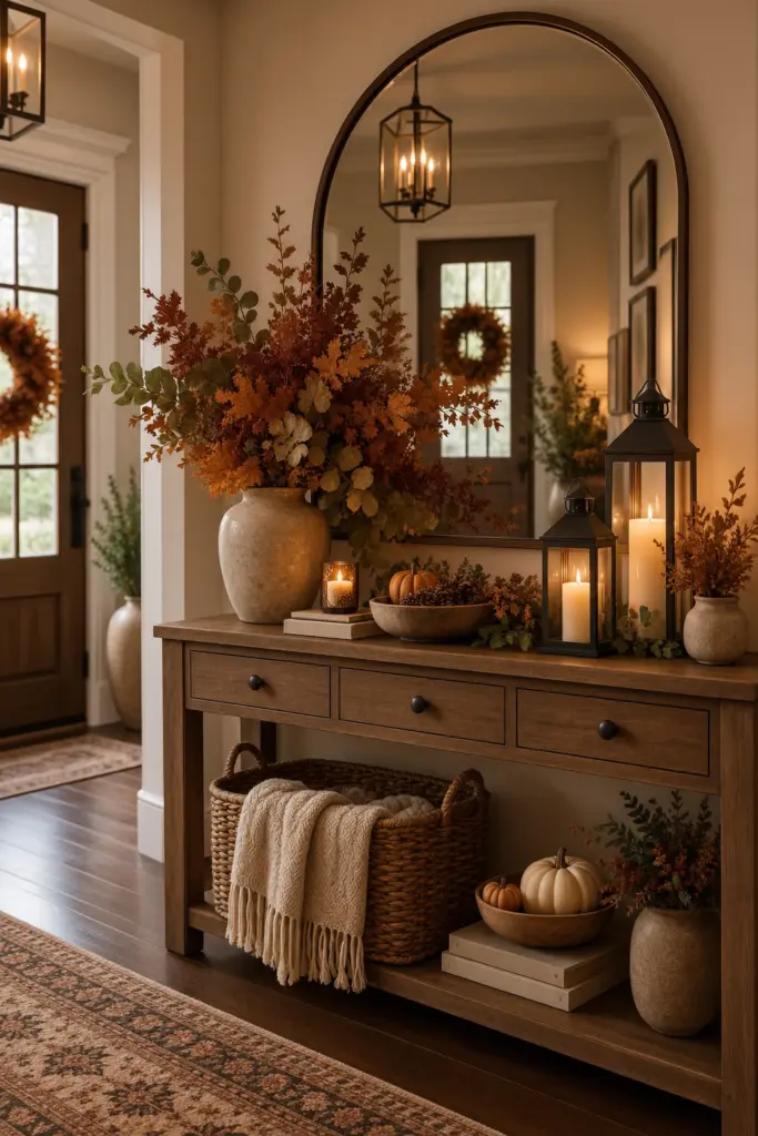Fall Entryway Decor Ideas (Cozy & Welcoming) 3 fall entryway decor