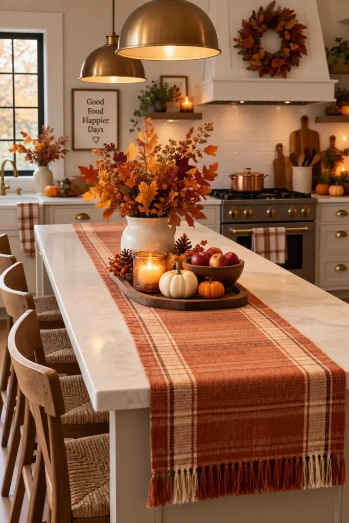 Festive Kitchen Fall Decor Ideas for a Cozy Home 16 Fall Runner to the Kitchen