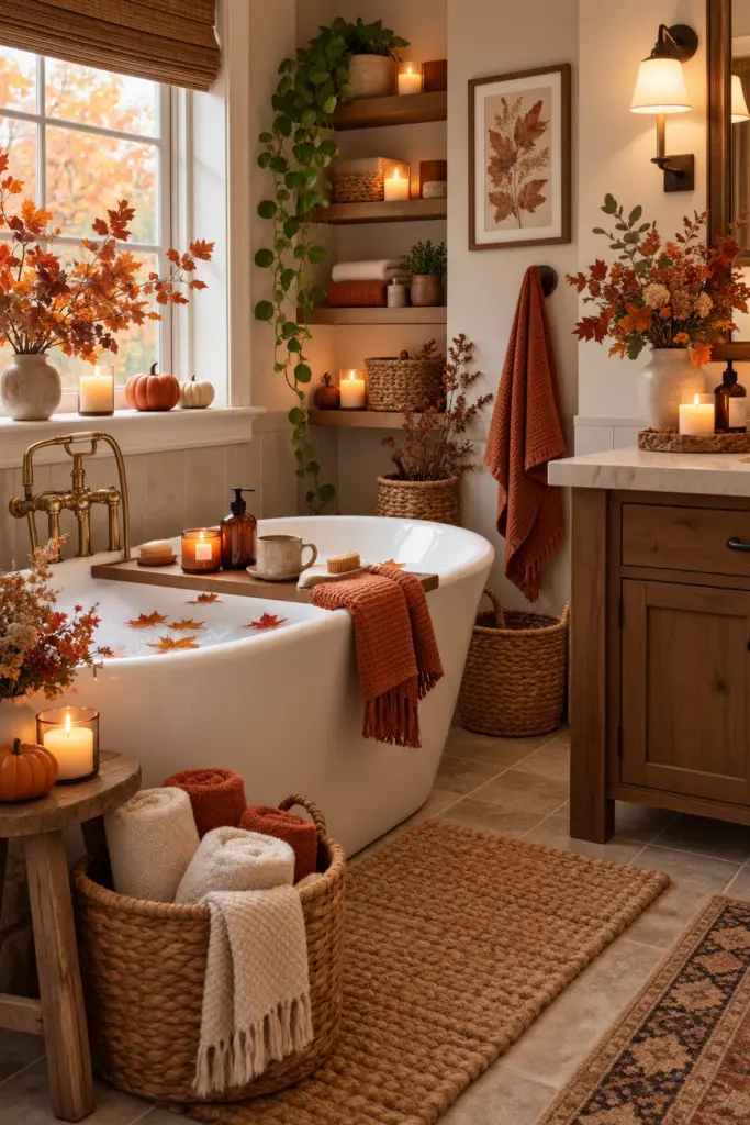20+ Cozy Fall Bathroom Decor Ideas 20 Cozy Farmhouse Spa Bathroom