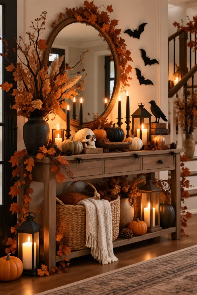25+ Spooky Halloween Entryway Decor Ideas 23 Cozy Autumn Halloween Entryway Decor
