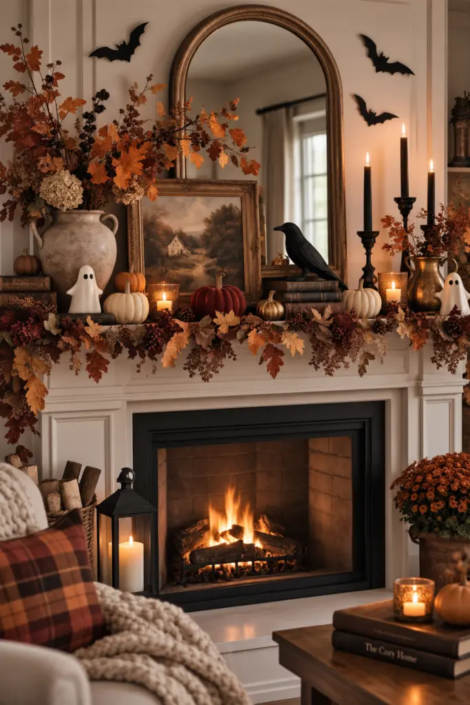 Fall Mantel Decor Ideas in 2026 21 Cozy Autumn Halloween Mantel Glow