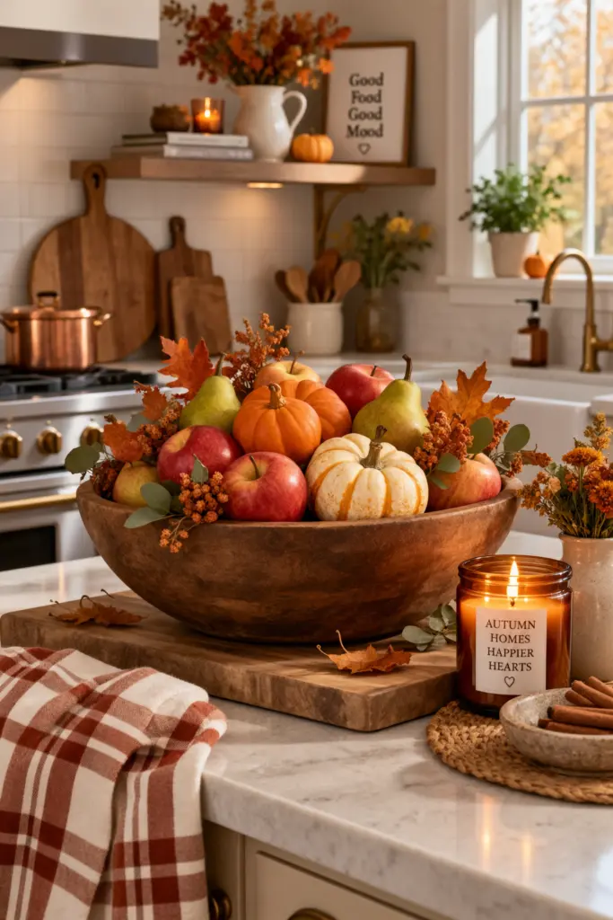 Festive Kitchen Fall Decor Ideas for a Cozy Home 15 Cozy Fall Fruit Bowl