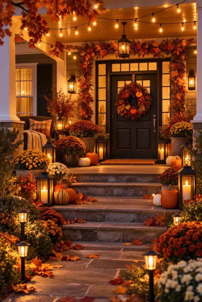 Beautiful Fall Porch Lighting Ideas In 2026 22 Cozy fall porch lighting