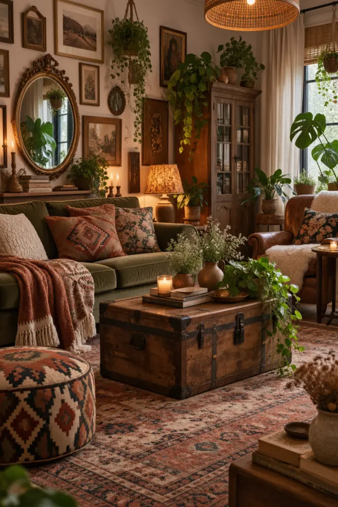 Cozy Bohemian Vintage Living Room