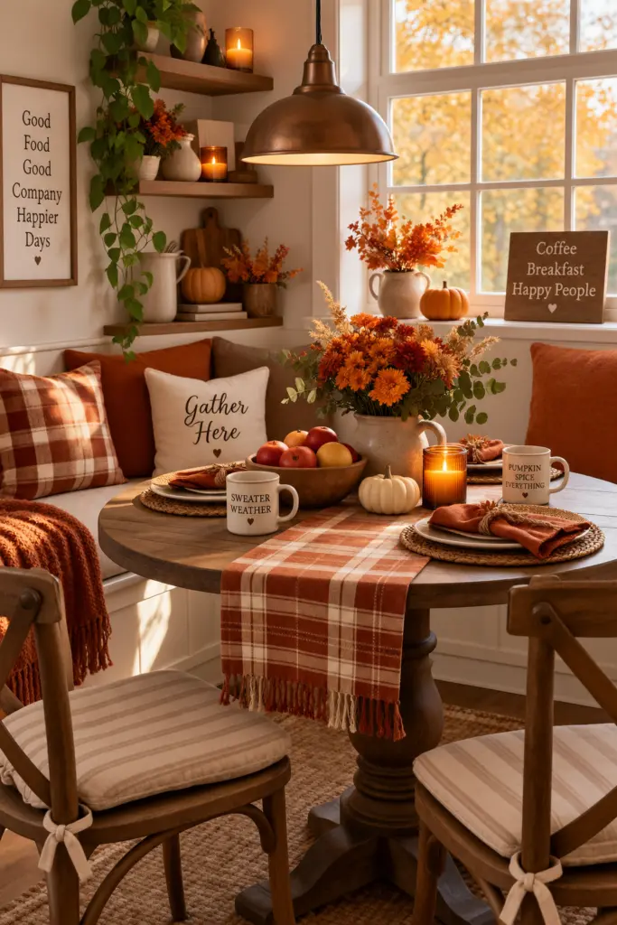 Festive Kitchen Fall Decor Ideas for a Cozy Home 20 Cozy Fall Breakfast Nook