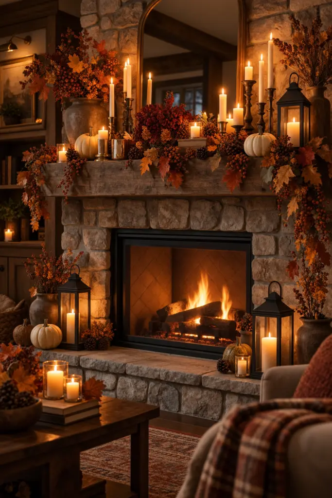 Fall Mantel Decor Ideas in 2026 3 Cozy Candlelit Mantel
