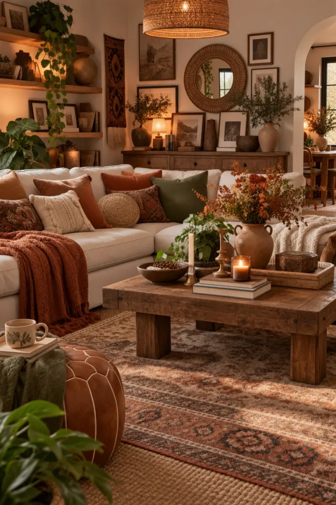 20+ Stunning Fall Boho Living Room Ideas 21 Cozy Earthy Bohemian Living Room