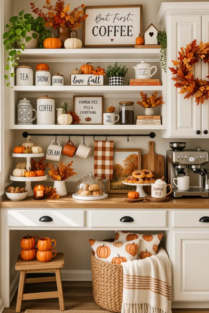 Cozy Fall Coffee Bar Decor