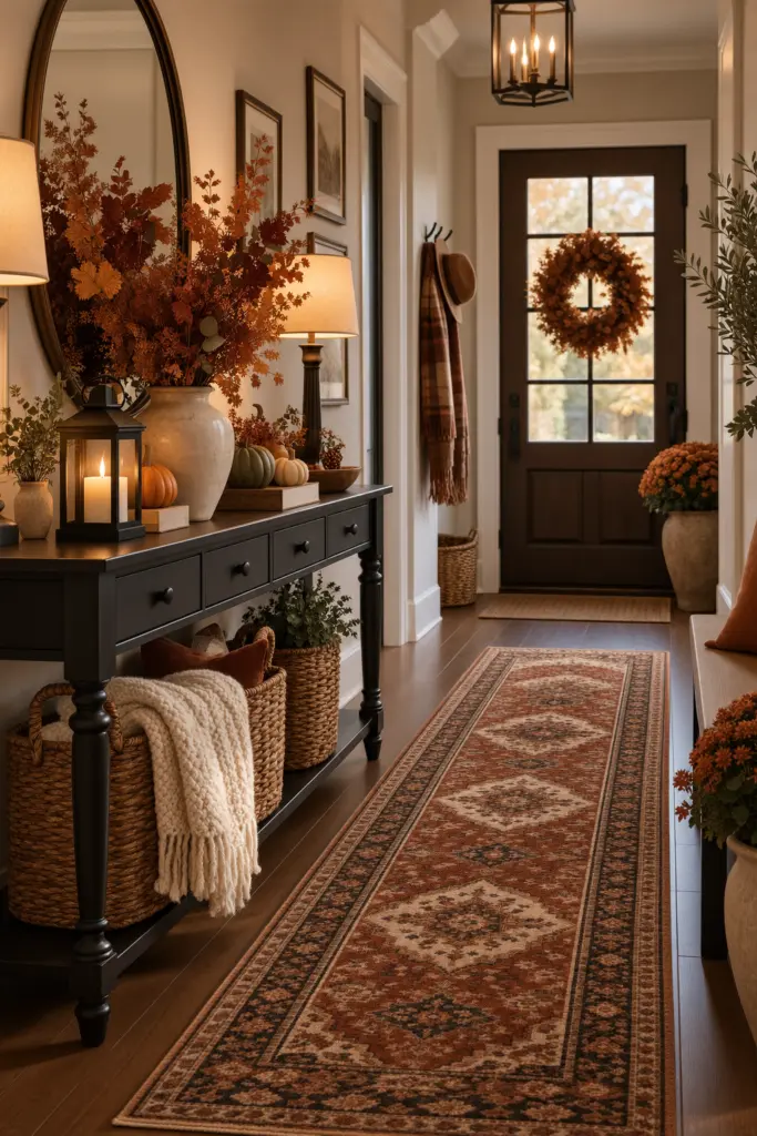 Fall Entryway Decor Ideas (Cozy & Welcoming) 10 Warm Autumn Runner