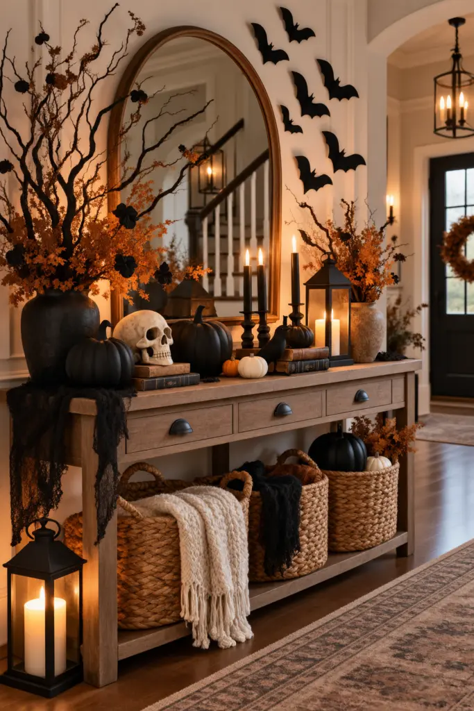 25+ Spooky Halloween Entryway Decor Ideas 22 Cozy Halloween Farmhouse Entryway