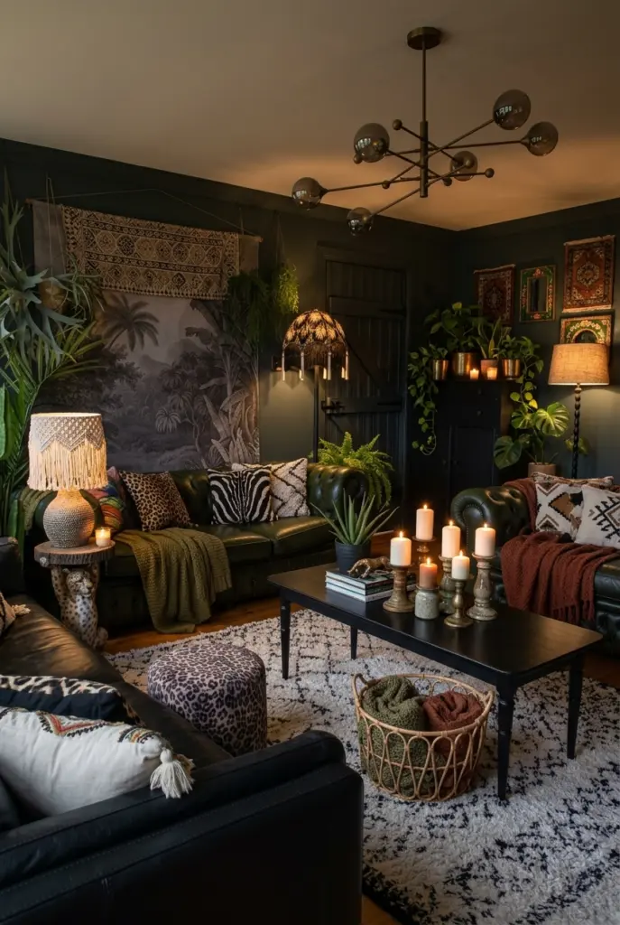  Cozy Moody Boho Living Room