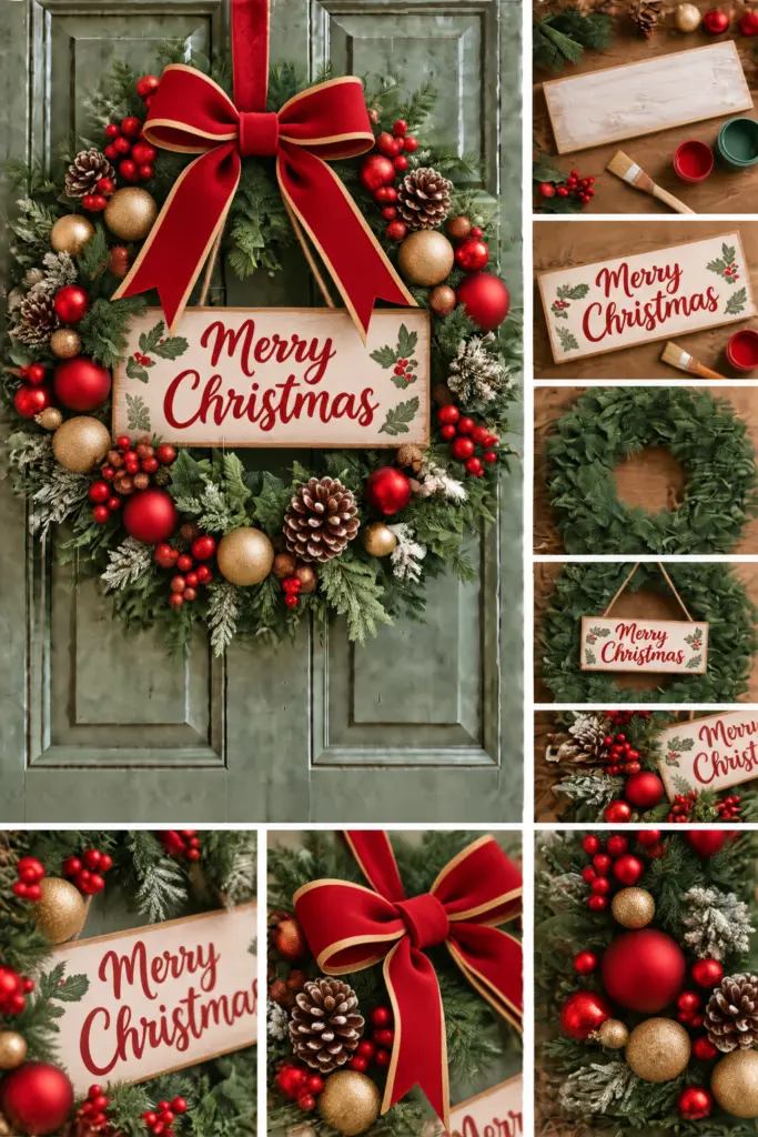 30+ DIY Christmas Wreath Ideas 26 DIY Christmas Message Wreath