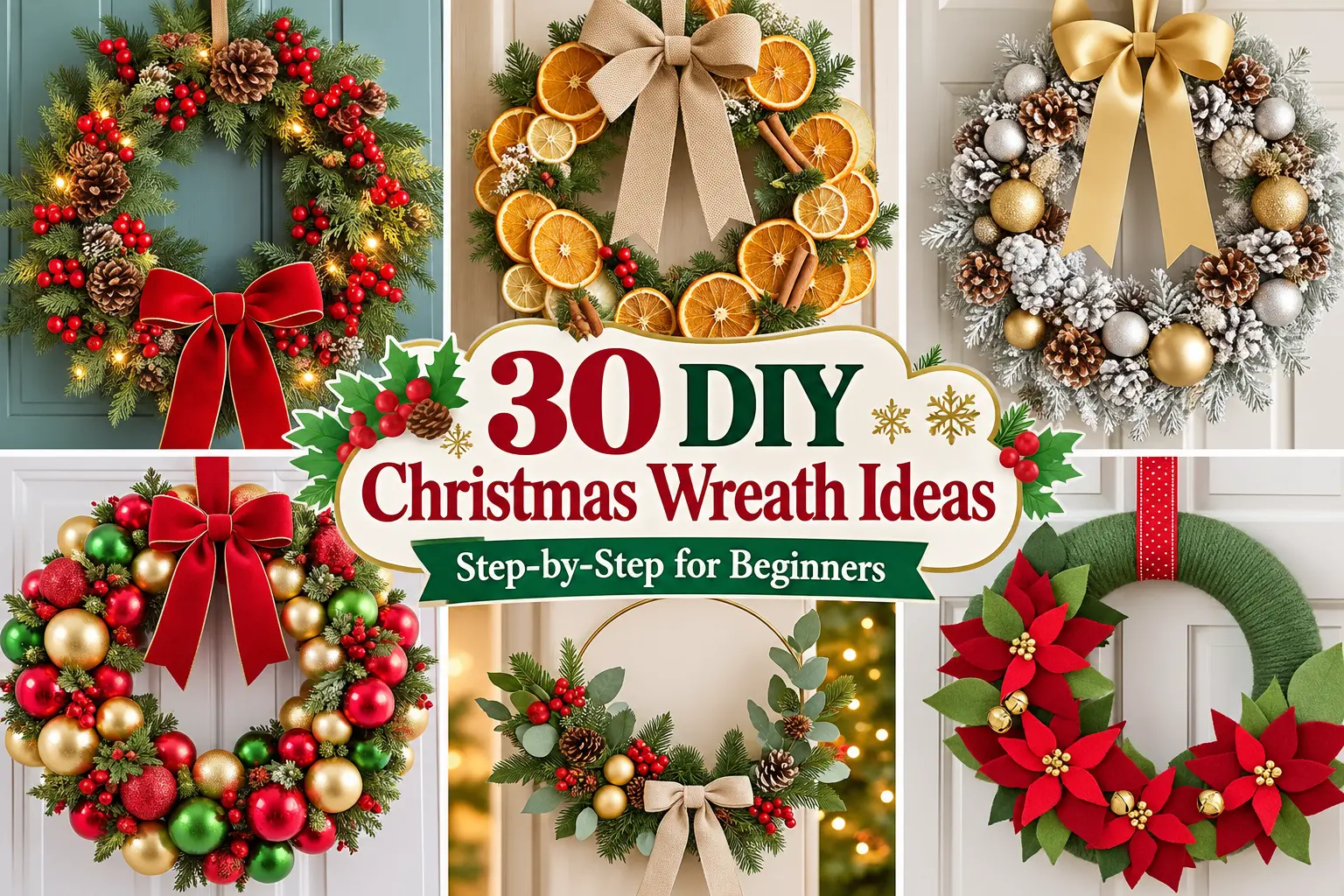 30+ DIY Christmas Wreath Ideas 1 DIY Christmas Wreath Ideas