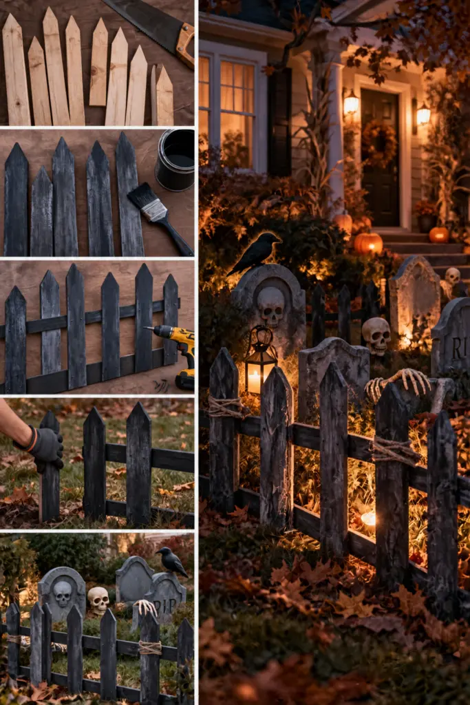 DIY Creepy Outdoor Halloween Decorations 17 DIY Halloween Fence and Haunted Yard