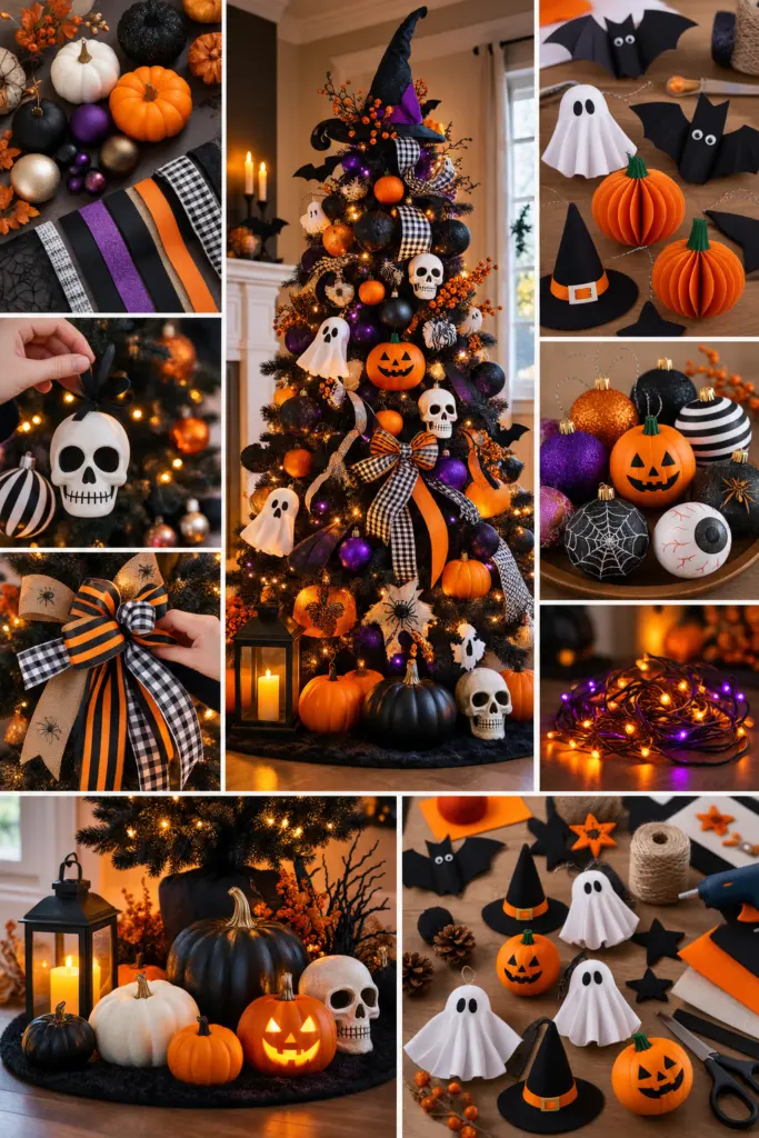20+ DIY Halloween Tree Decorations Ideas 22 DIY Halloween Tree Décor Collage