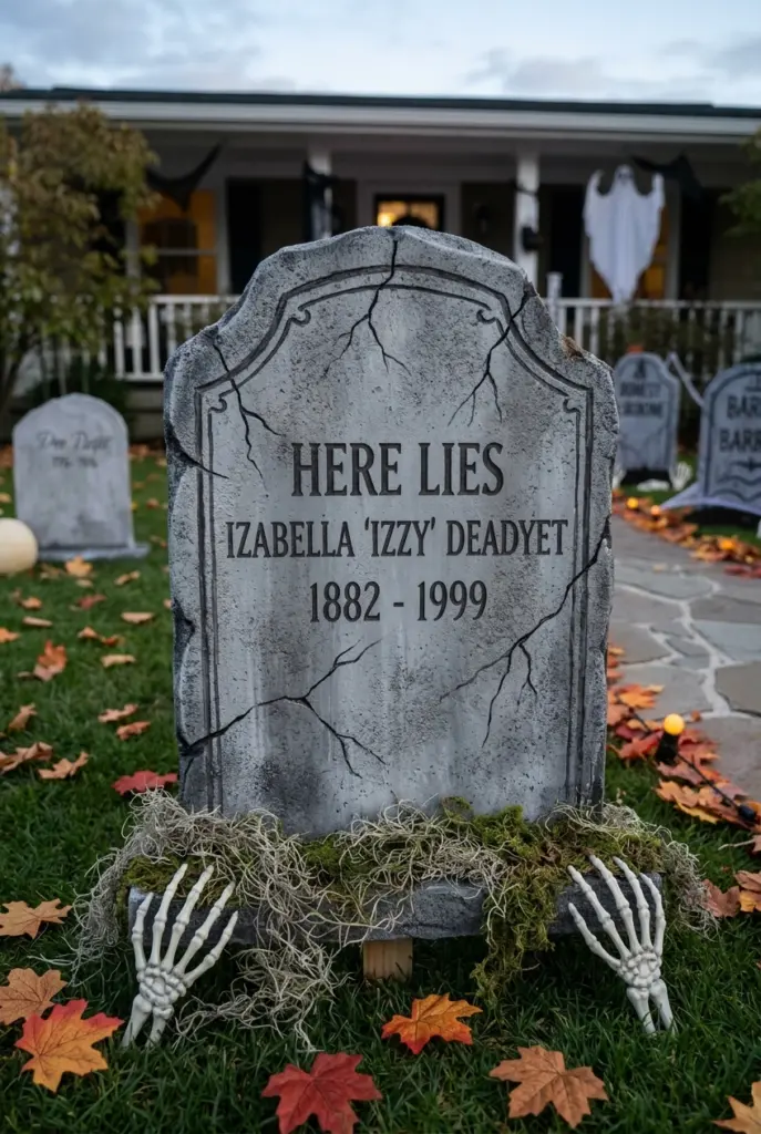 DIY Creepy Outdoor Halloween Decorations 5 DIY Haunted Tombstone Path for creepy outdoor Halloween decorations