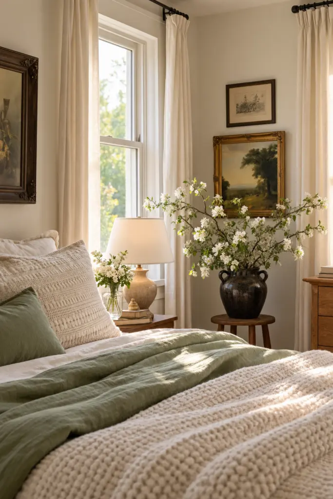25+ Warm Cozy Cottage Bedroom Ideas 10 Cozy Cottage Bedroom With Fresh or Dried Branches