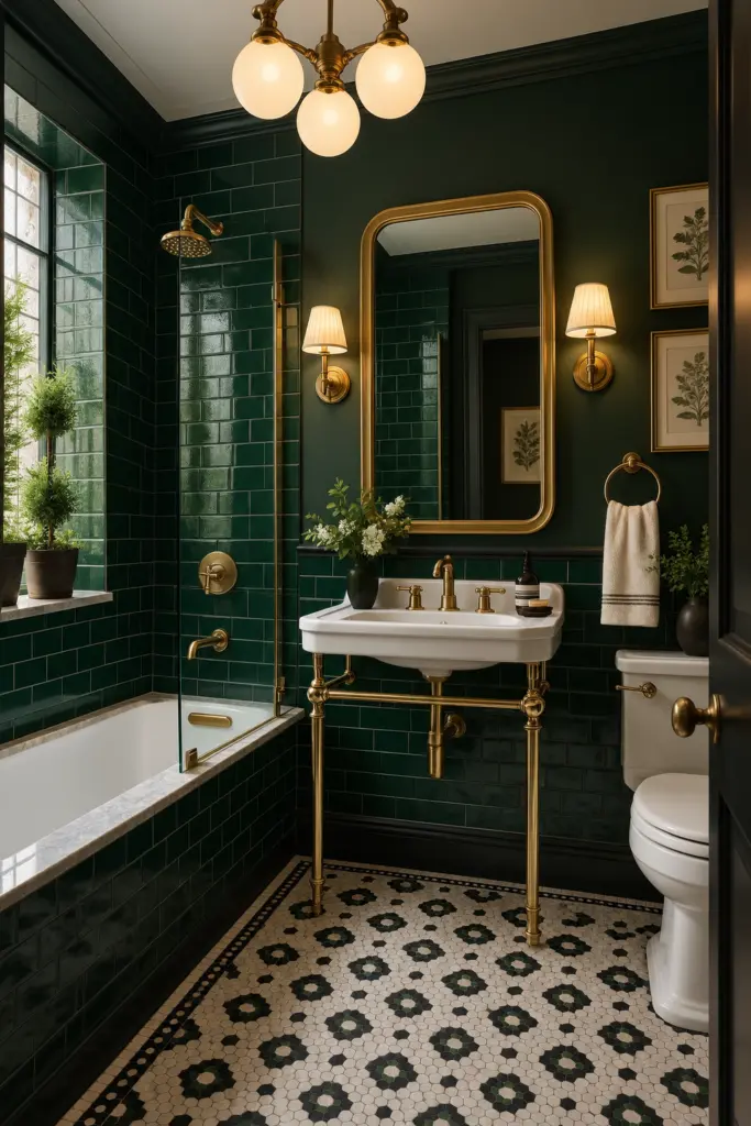 30+ Moody Bathroom Ideas for 2027 3 Deep Forest Green Moody Bathroom