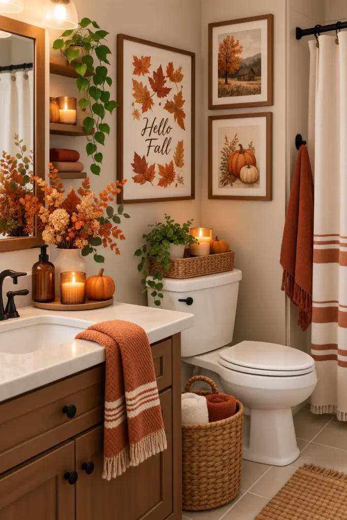 20+ Cozy Fall Bathroom Decor Ideas 19 Fall Bathroom Decor Ideas