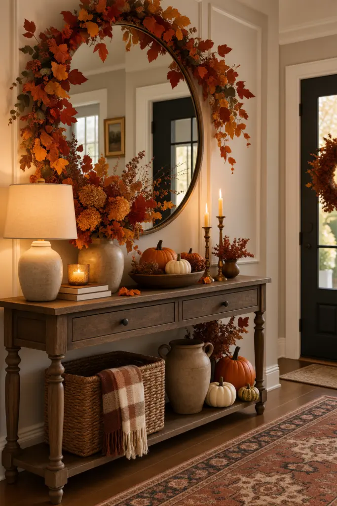 Fall Entryway Decor Ideas (Cozy & Welcoming) 22 Fall entryway decor Around the Mirror