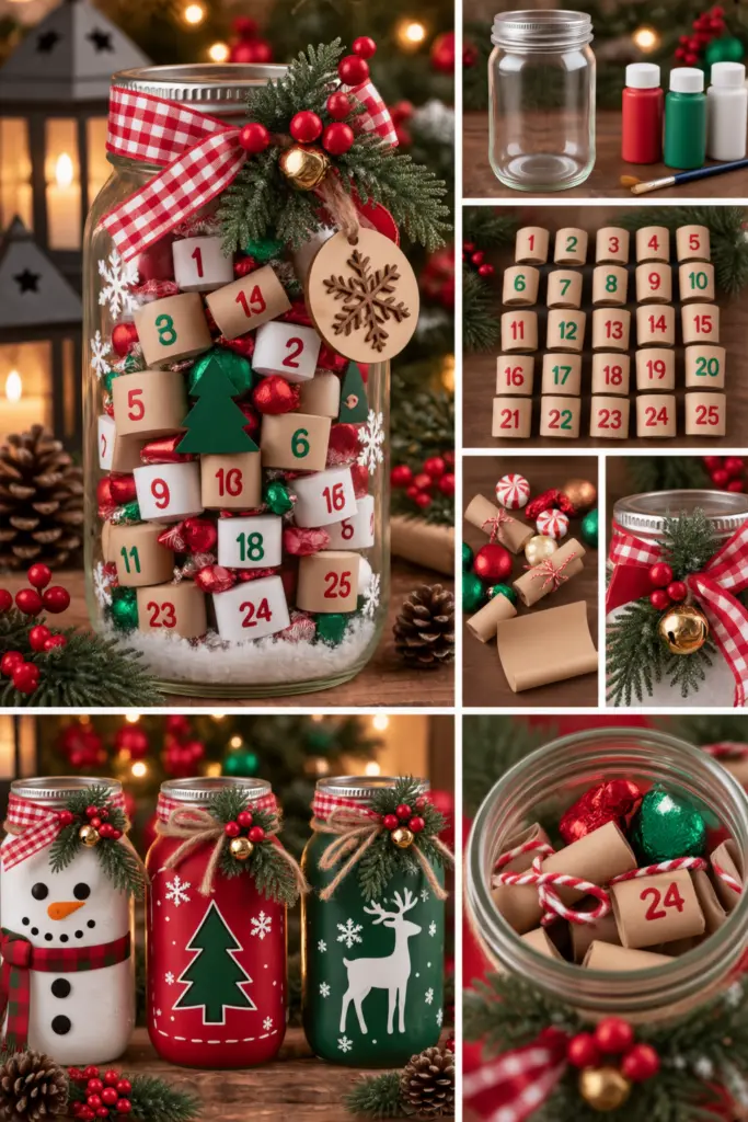 30+ DIY Christmas Mason Jar Crafts for Gifts and Decorations 30 Mason Jar Christmas Countdown