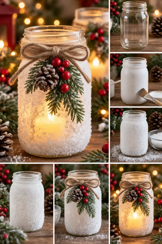 30+ DIY Christmas Mason Jar Crafts for Gifts and Decorations 2 DIY Rustic Christmas Mason Jar Crafts