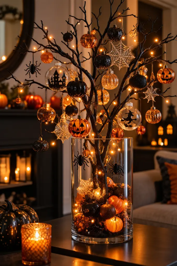 20+ DIY Halloween Tree Decorations Ideas 17 Glowing Halloween Tree Decorations of Ornaments