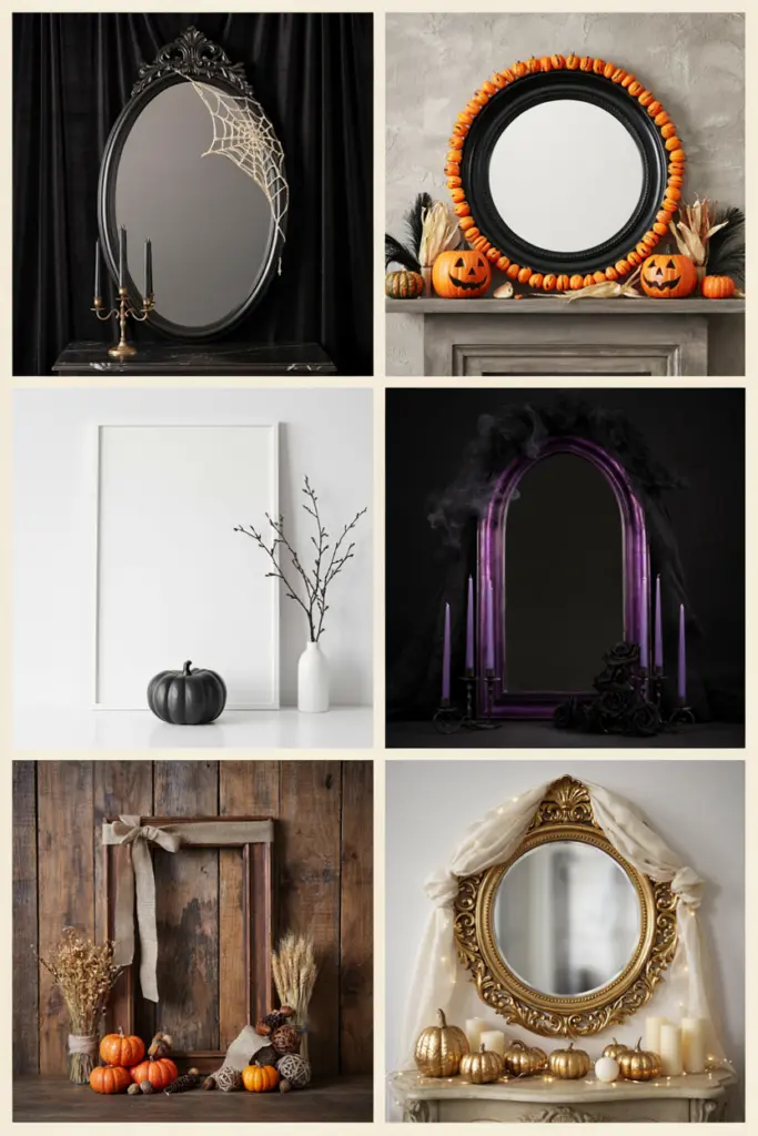 Halloween Mirror Decor With Color combinations 