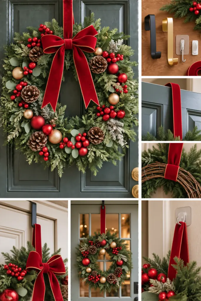 30+ DIY Christmas Wreath Ideas 32 How to Hang a DIY Christmas Wreath