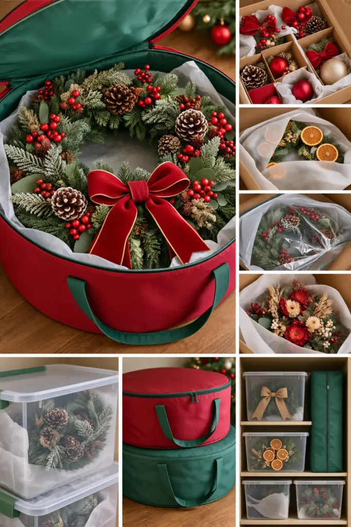 30+ DIY Christmas Wreath Ideas 33 How to Store Christmas Wreaths