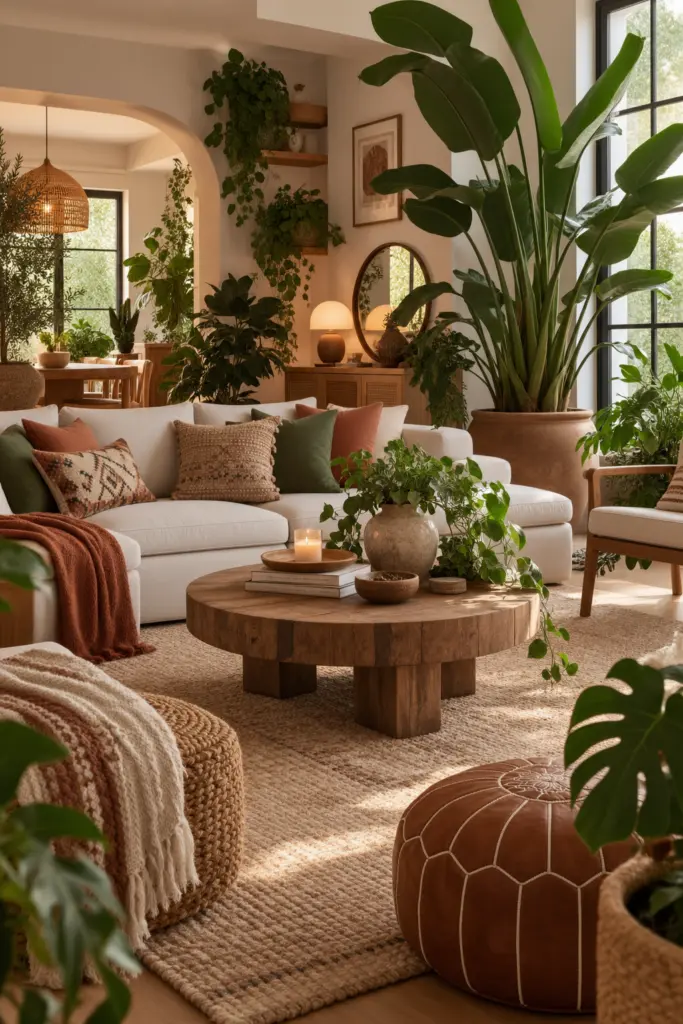 Lush Boho Living Room Retreat