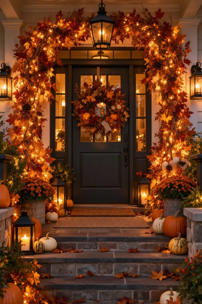 Beautiful Fall Porch Lighting Ideas In 2026 15 Magical Leaf-Lit Entryway
