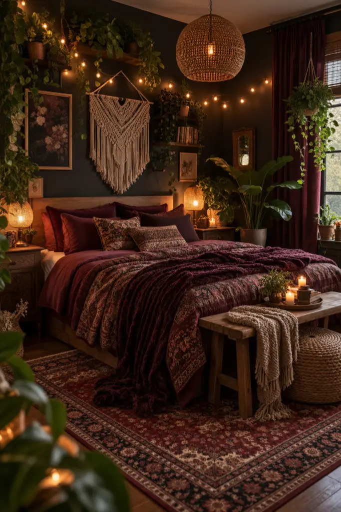 Boho Moody Romantic Bedroom